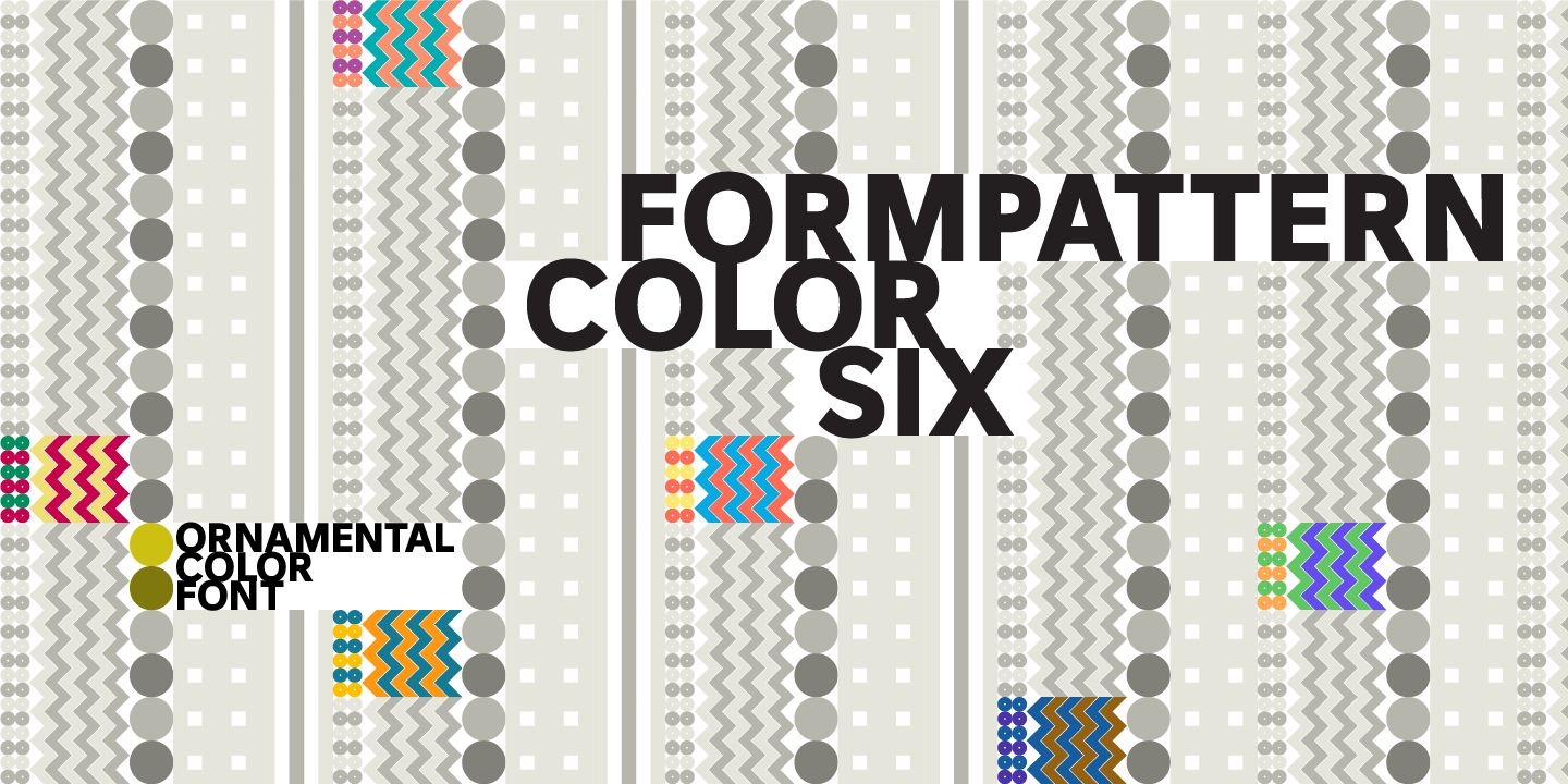 Przykład czcionki FormPattern Color Six Solid